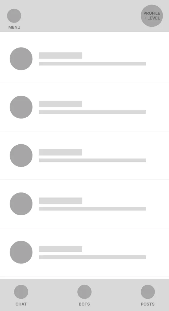 Wireframe — home view