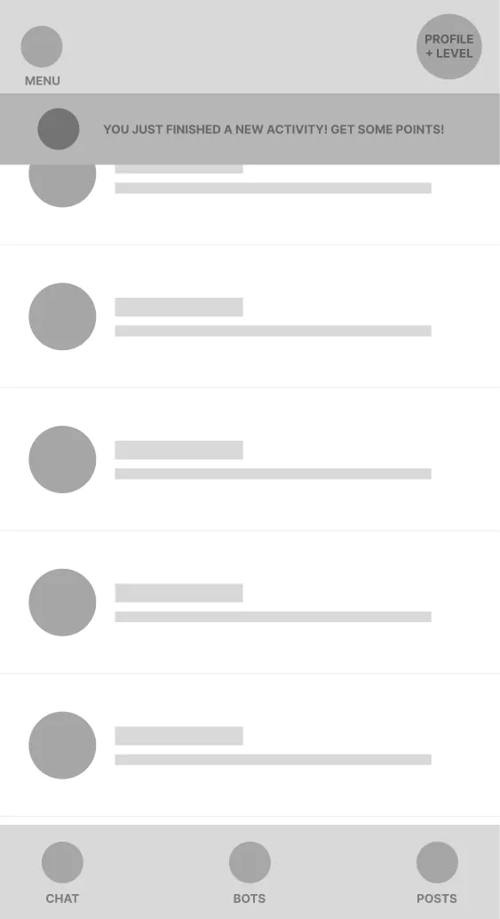 Wireframe — notification view