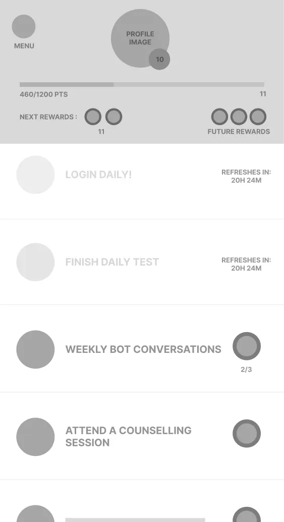 Wireframe — reward pop-up