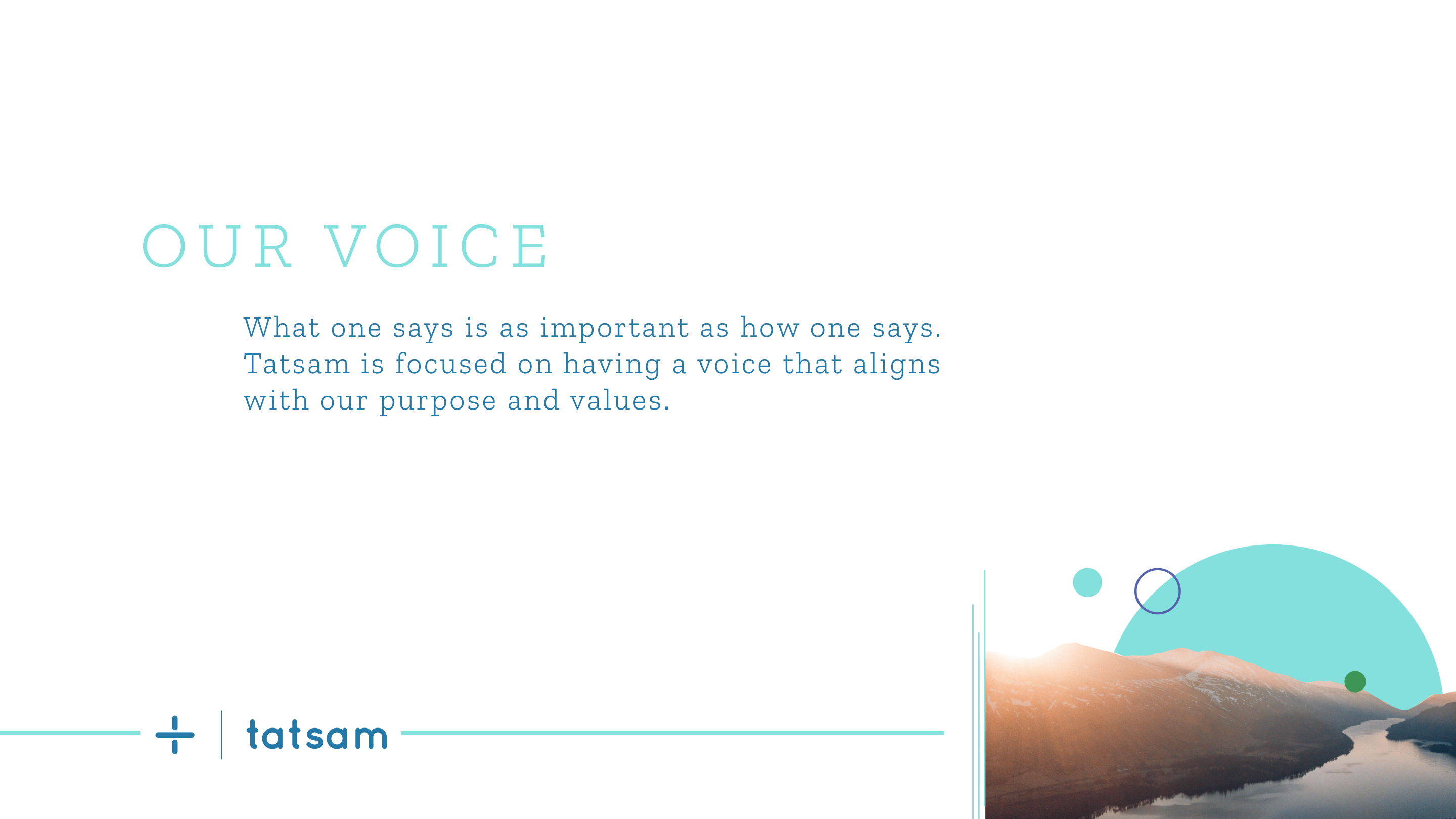 Tatsam brand book — our voice.