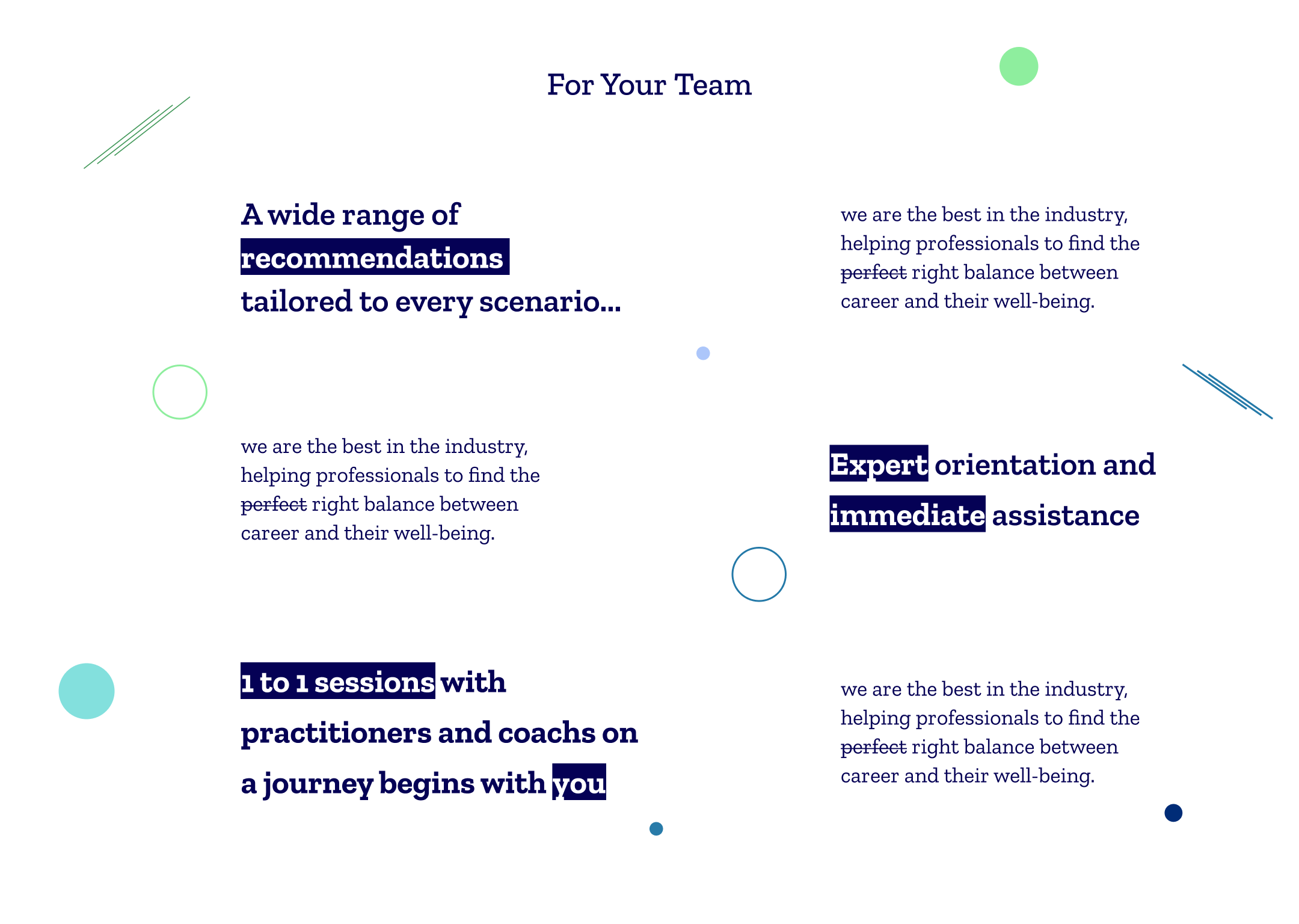 Tatsam marketing website section.